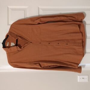 J. Crew Brushed Twill Button Down Shirt- Large- Slim Fit- Burnt Orange